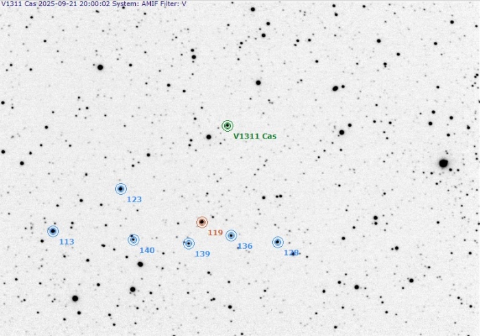 Chart - V1311 Cas, JD 2460940.33336