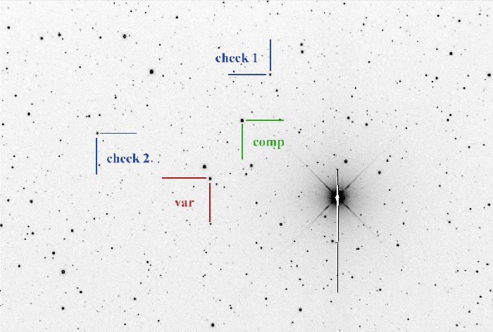 Chart - V0607 Dra, JD 2460987.23960