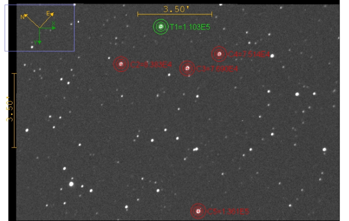 Chart - WASP-2, JD 2456905.53965