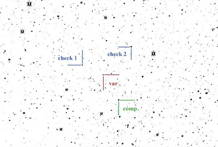 Chart - V1011 Cas, JD 2460892.35140