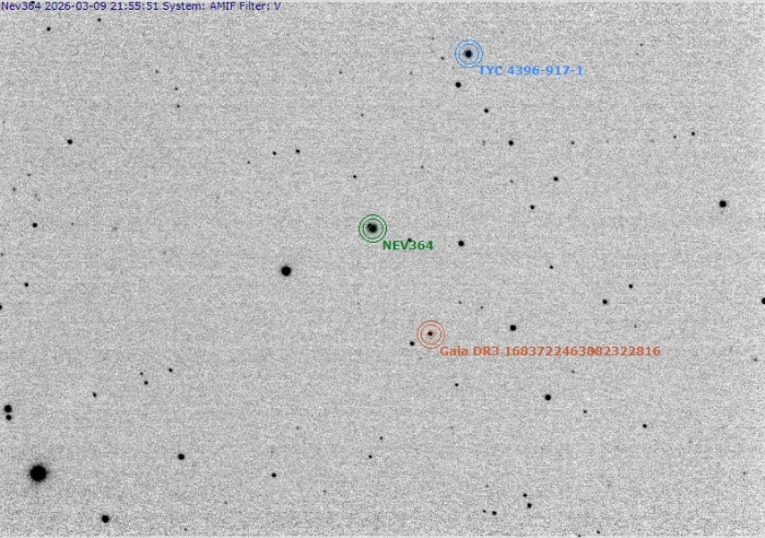 Chart - NEV364 +, JD 2461109.27230