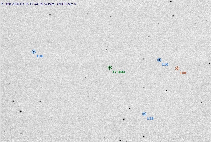 Chart - TY UMa, JD 2461116.23934