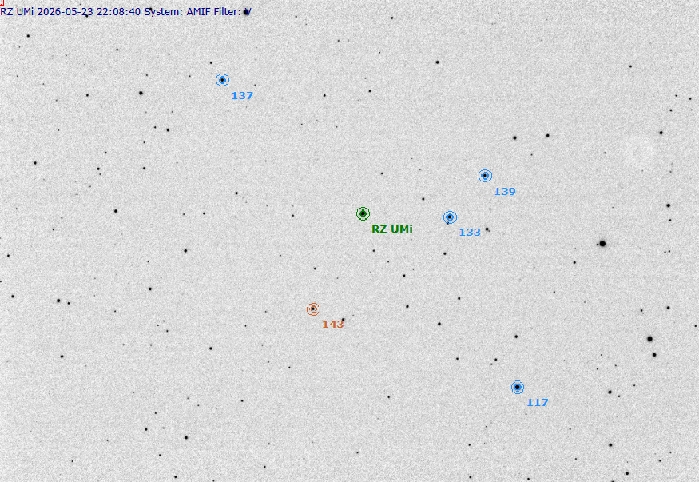 Chart - RZ UMi, JD 2461184.42269