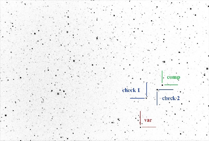 Chart - V2545 Cyg, JD 2460216.20930
