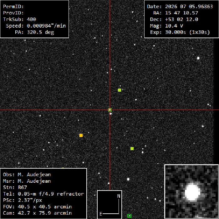 Chart - V0550 Dra, JD 2461227.38279
