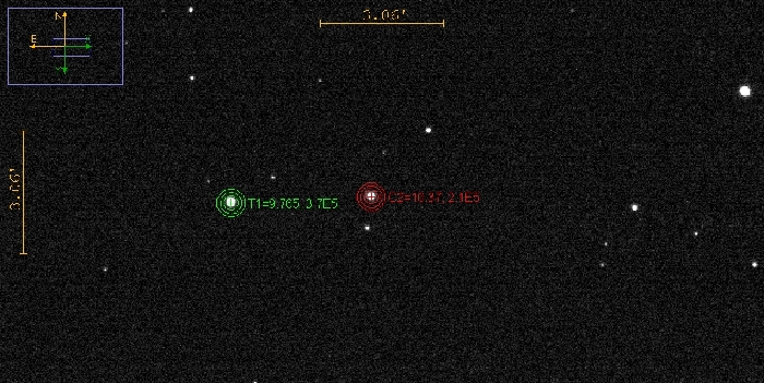 Chart - V0548 Dra, JD 2461258.33383
