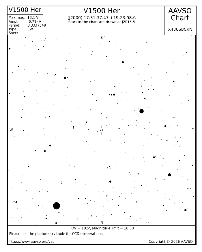 Chart - V1500 Her, JD 2461295.60463