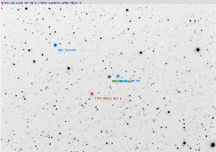 Chart - V0785 Cas, JD 2461312.24175
