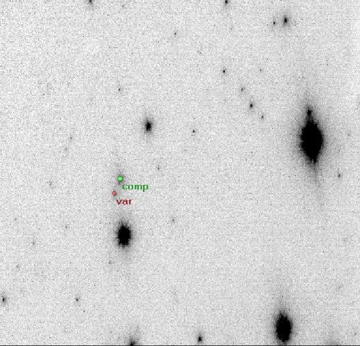 Chart - EQ Tau, JD 2454508.20855