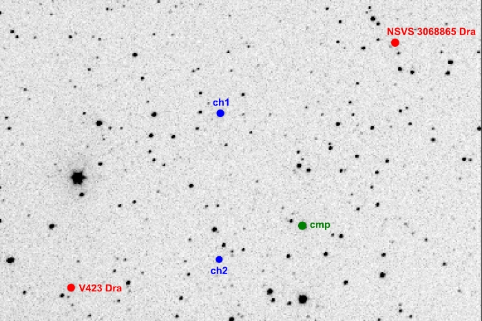 Chart - V0423 Dra, JD 2456905.27618