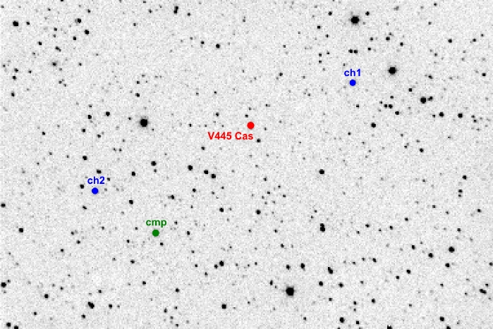 Chart - V0445 Cas, JD 2458027.25316