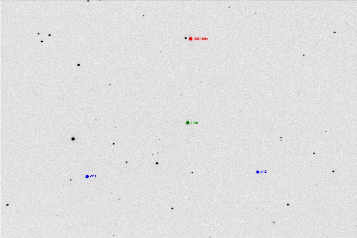 Chart - KM UMa, JD 2458955.30671