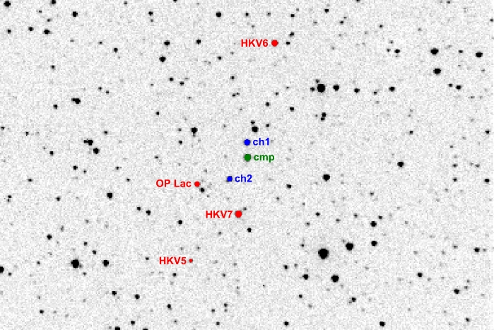 Chart - V0496 Lac, JD 2455462.42071