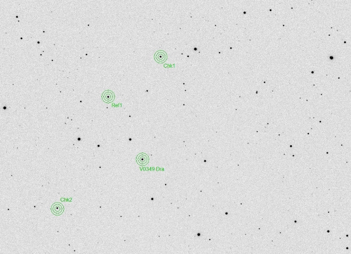 Chart - V0349 Dra, JD 2457924.39186