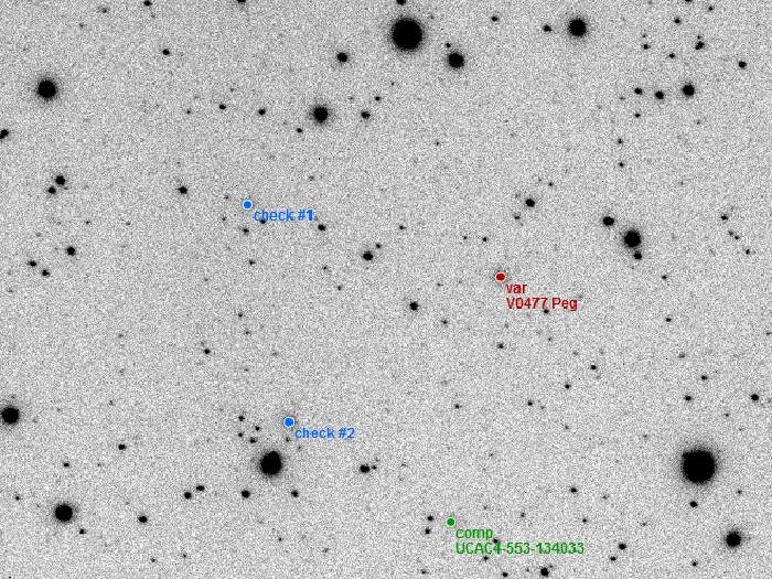 Chart - V0477 Peg, JD 2457997.28482