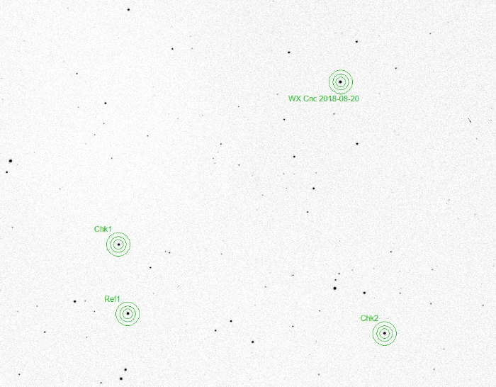 Chart - WX Cnc, JD 2458229.29226