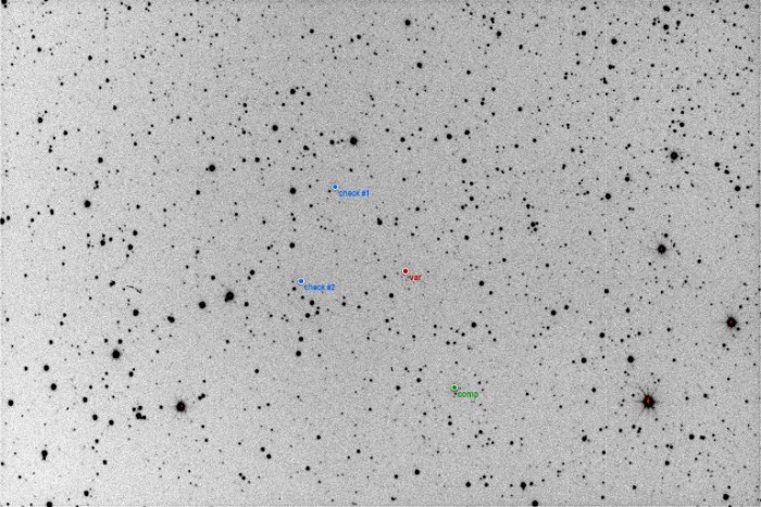 Chart - V0608 Cas, JD 2458403.28385