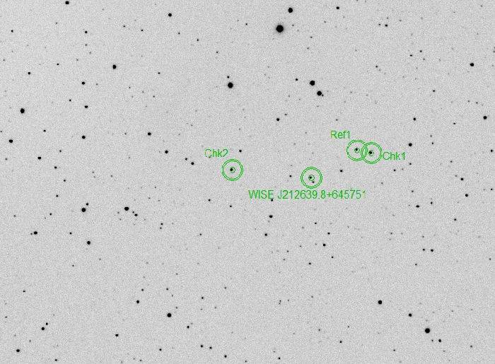 Chart - WISE J212639.8+645751, JD 2458440.33314