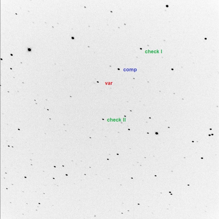Chart - V0345 Dra, JD 2458614.38172