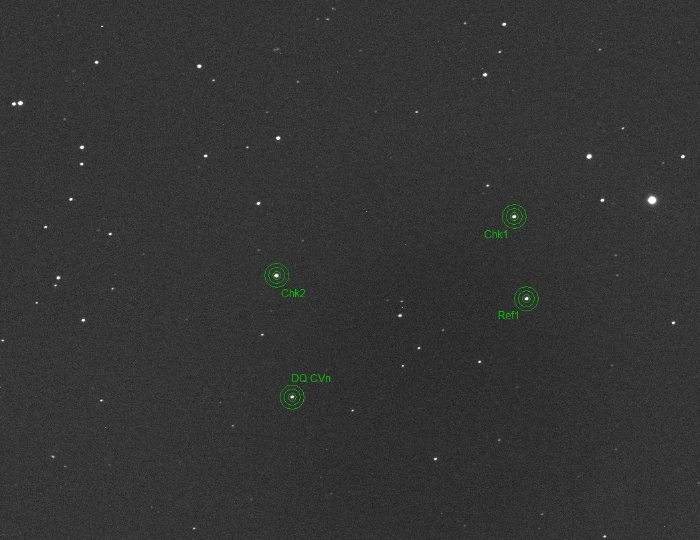 Chart - DQ CVn, JD 2458955.51222