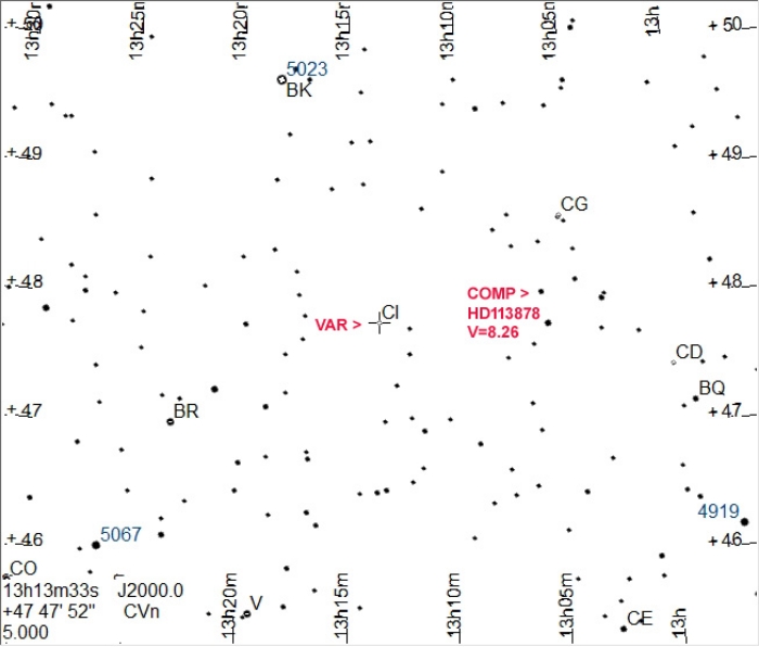 Chart - CI CVn, JD 2459384.64060