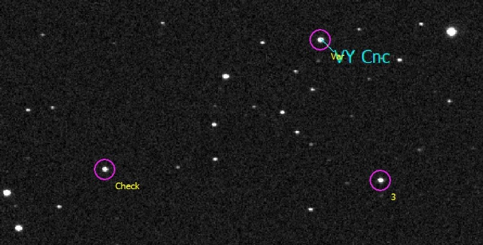 Chart - VY Cnc, JD 2459632.49754