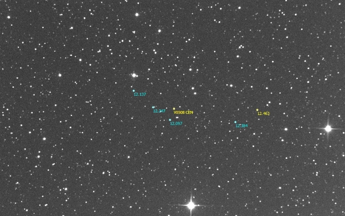 Chart - V0508 Cen, JD 2459704.63579