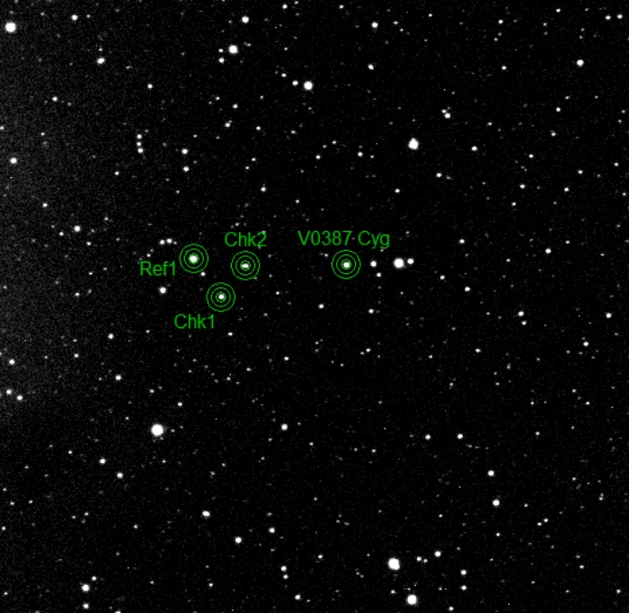 Chart - V0387 Cyg, JD 2460216.38654