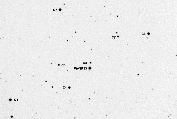 Chart - WASP-33, JD 2455864.85995