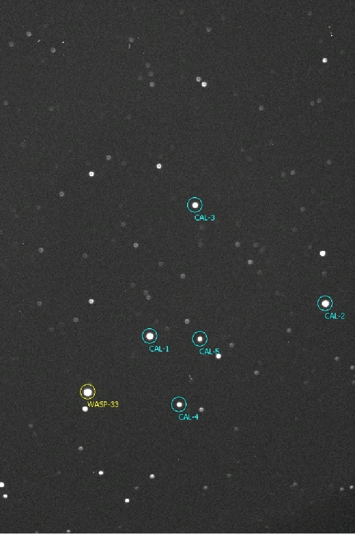 Chart - WASP-33, JD 2455917.29207