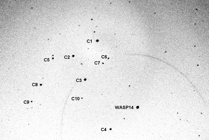 Chart - WASP-14, JD 2456020.65801