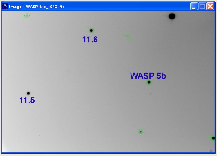 Chart - WASP-5, JD 2455896.52645