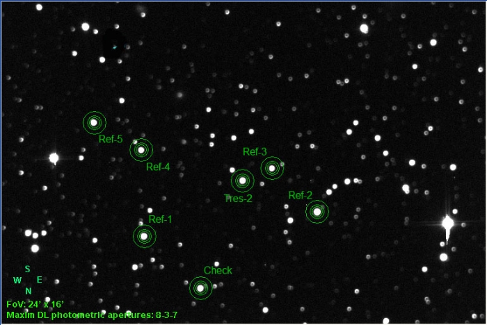 Chart - TrES-3, JD 2456129.42252