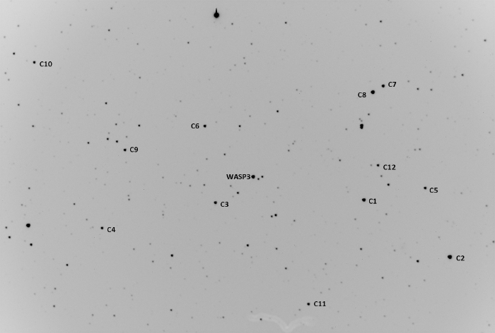 Chart - WASP-3, JD 2456869.69850