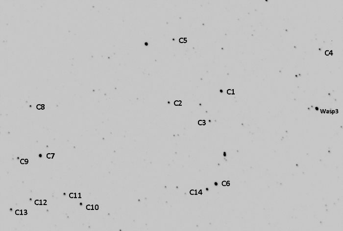 Chart - WASP-3, JD 2456507.73729