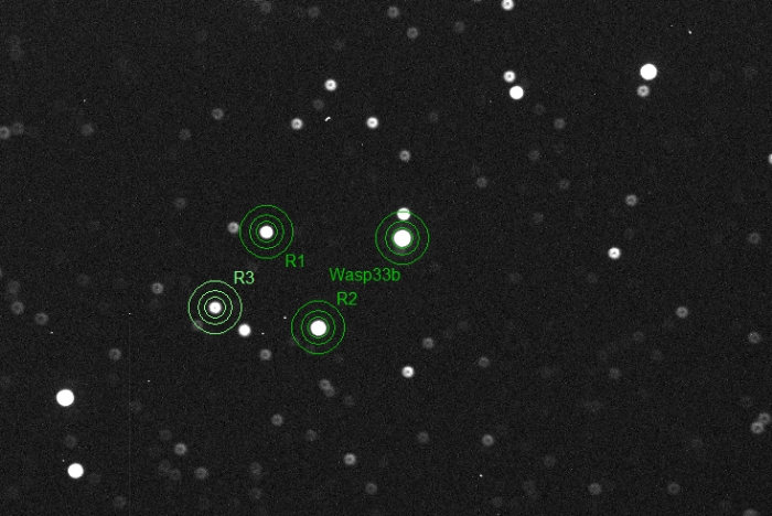 Chart - WASP-33, JD 2457376.31436