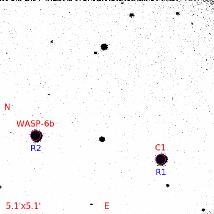 Chart - WASP-6, JD 2457661.60515