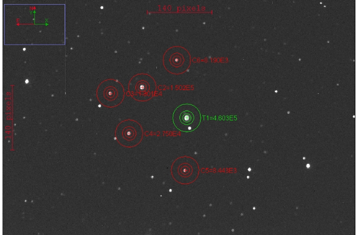 Chart - WASP-33, JD 2457692.24754