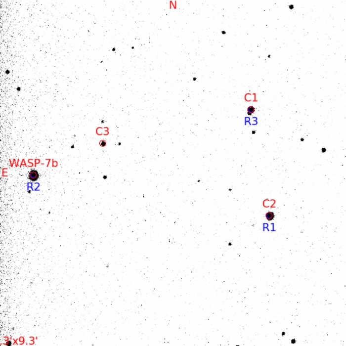 Chart - WASP-7, JD 2457953.61841