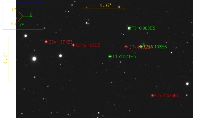 Chart - WASP-133, JD 2458013.58810