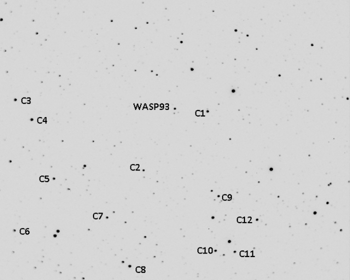 Chart - WASP-93, JD 2458071.55399