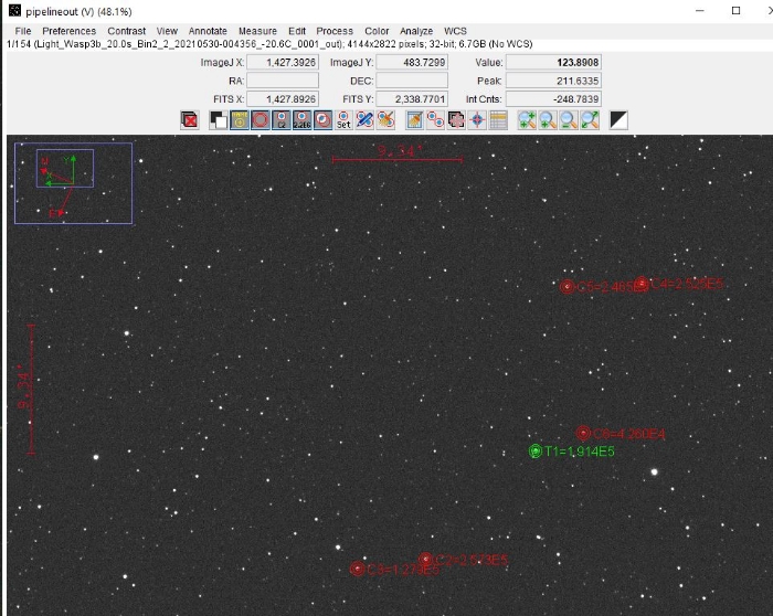 Chart - WASP-3, JD 2459364.78300