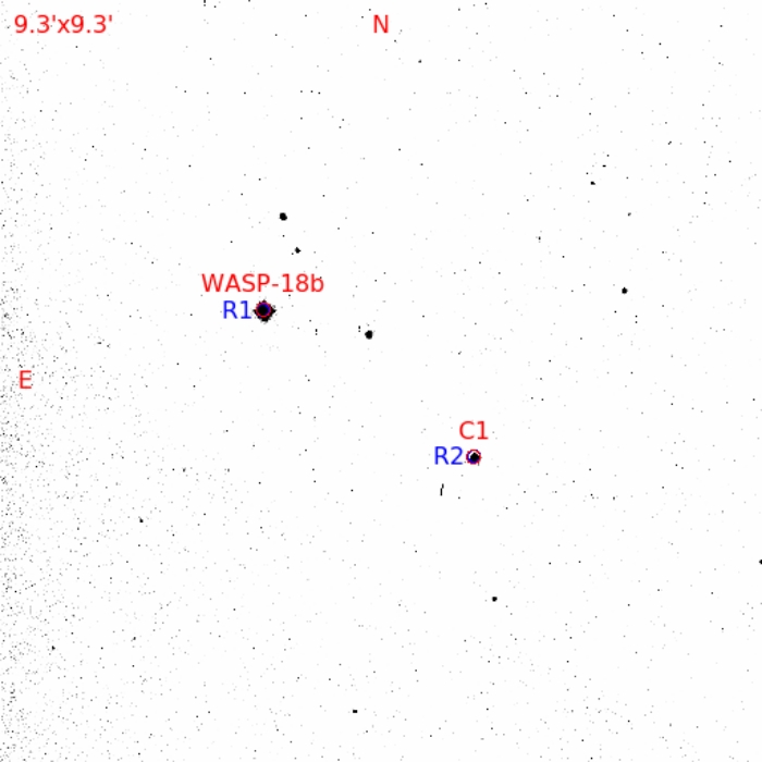 Chart - WASP-18, JD 2459491.63812