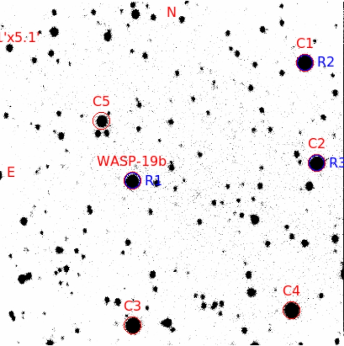 Chart - WASP-19, JD 2459551.72633