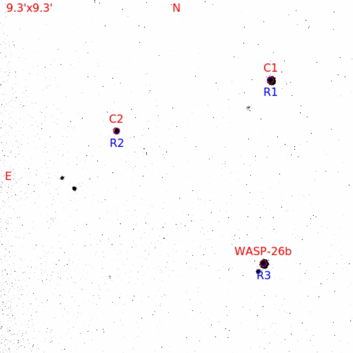 Chart - WASP-26, JD 2460231.57182