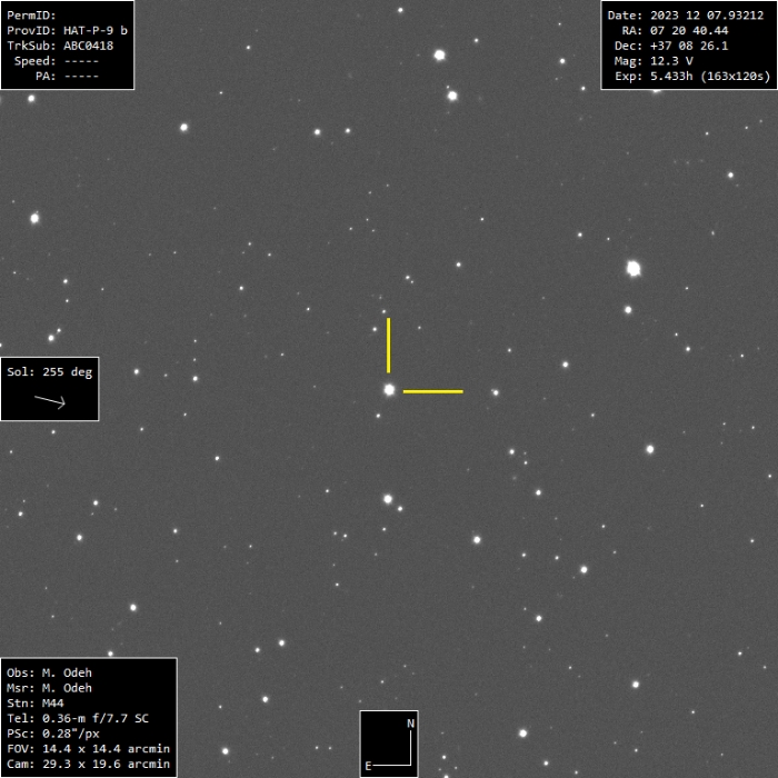 Chart - HAT-P-9, JD 2460286.31530