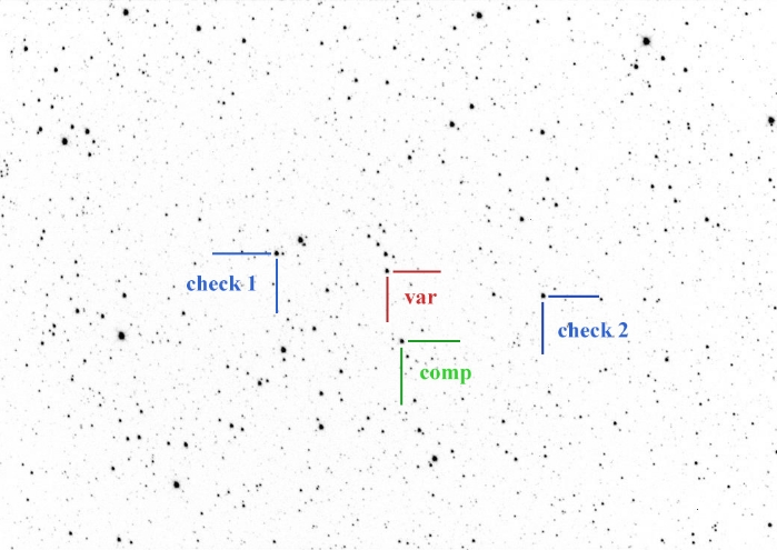 Chart - V2545 Cyg, JD 2460631.21374