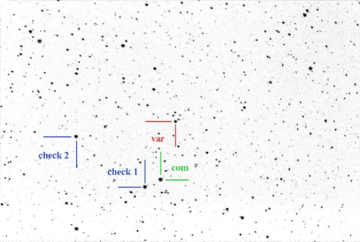 Graphique - V0523 Cas, JD 2460215.26988