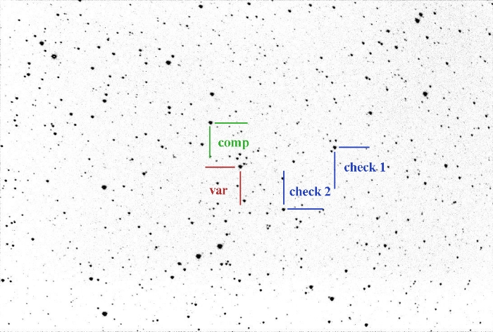 Graphique - V0523 Cas, JD 2460215.27045