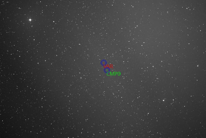 Graphique - V0534 Cyg, JD 2461241.34690